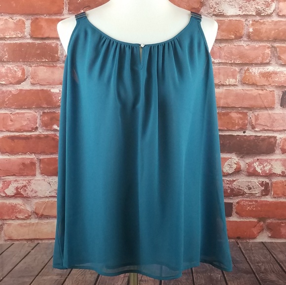 Lane Bryant Tops - Lane Bryant double layer keyhole tank ribbon strap